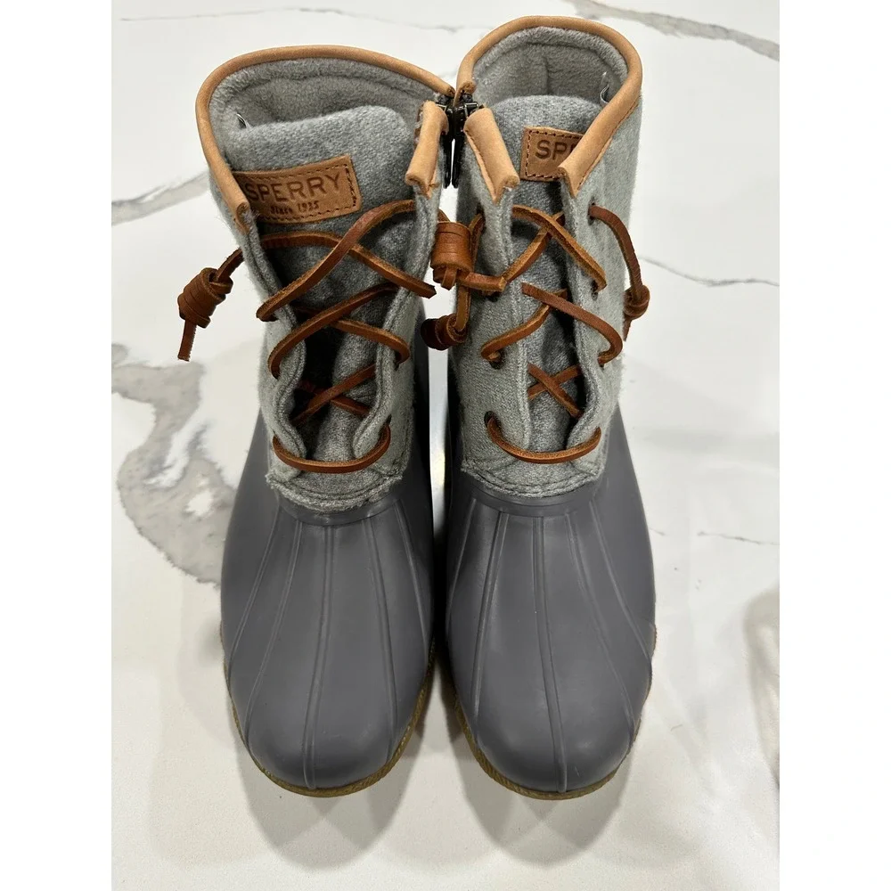 Sperry Top Sider Women's‎ Duck Boots Gray Wool Thinsulate Winter Size 8.5
